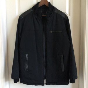 Men’s Stylish Black Jacket with Leather Accents